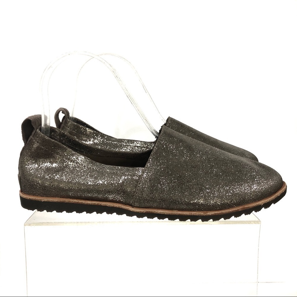 Sorel Flat Shoes Ella Slip On Glitter Leather Casual Comfort Loafer Lightweight